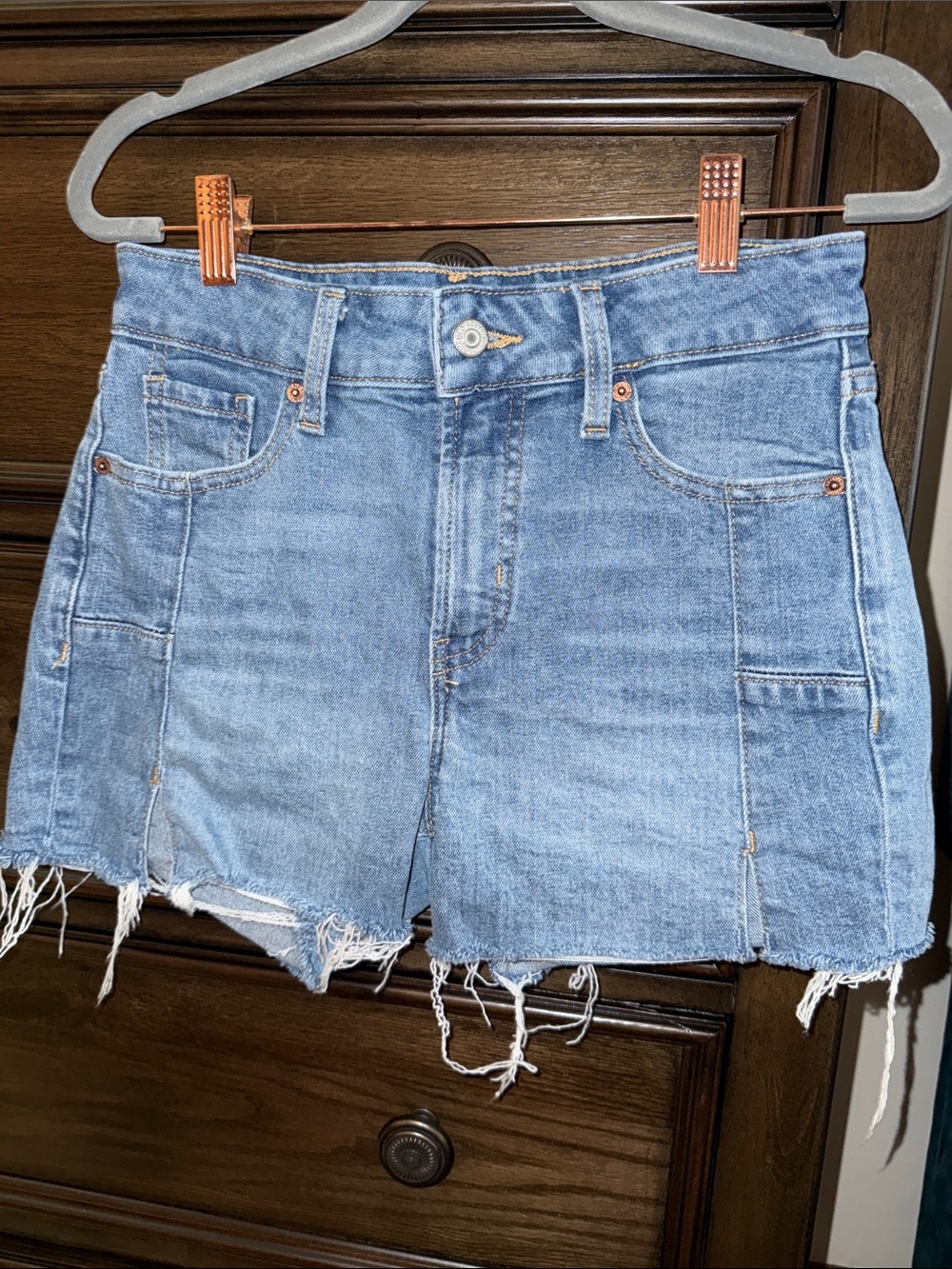 Old Navy Light Blue Distressed Denim Shorts